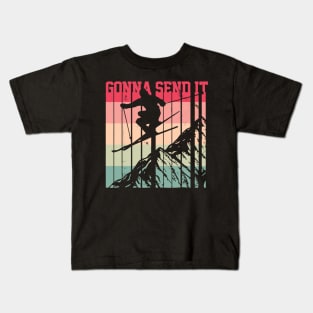 Gonna Send It Vintage Freestyle Skiing Kids T-Shirt